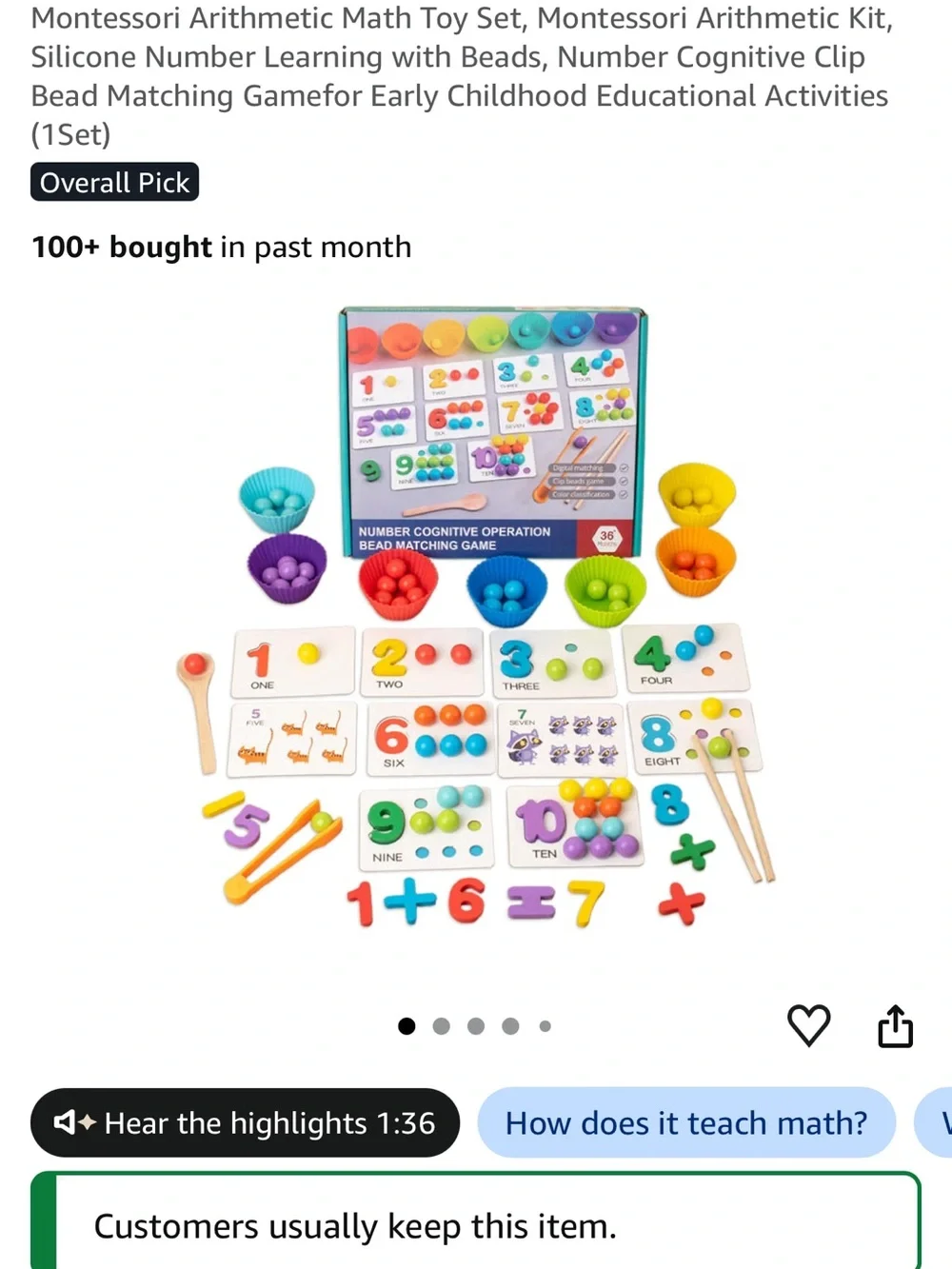Montessori Silicone Educational Math Set